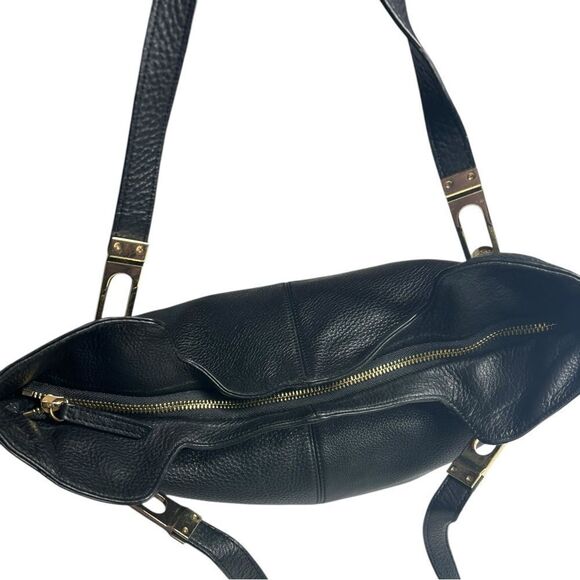 Vince Camuto Eliza Black Soft Pebbled Leather Tote Bag - Picture 6 of 13